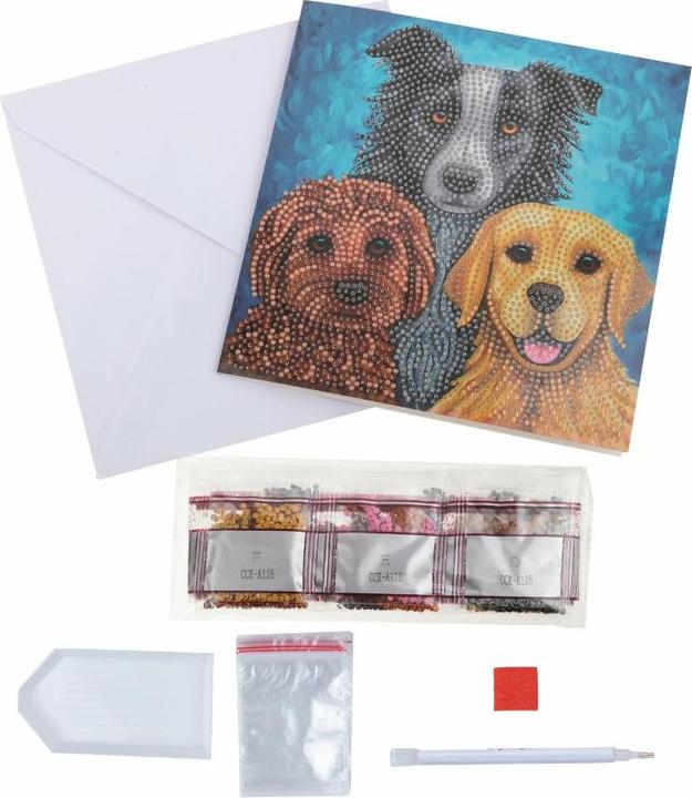 Actual product image Craft Buddy Dogs, 18x18cm Crystal Art Card