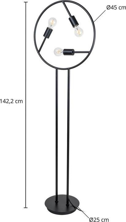 Actual product image Lucande Linnard floor lamp made of iron, 3-light (E27)