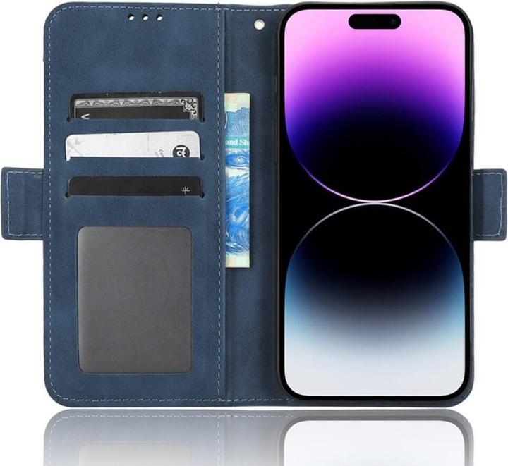 Produktbild Cover-Discount iPhone 15 Pro Max - Etui mit vielen Kartenfächer blau (Apple iPhone 15 Pro Max)