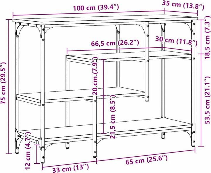 Produktbild vidaXL Beistelltisch (100 x 35 x 75 cm)