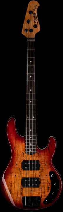 Actual product image Bassgitarre, StingRay RAY34HH Spalted Maple, Blood Orange Burst (Electric guitar)