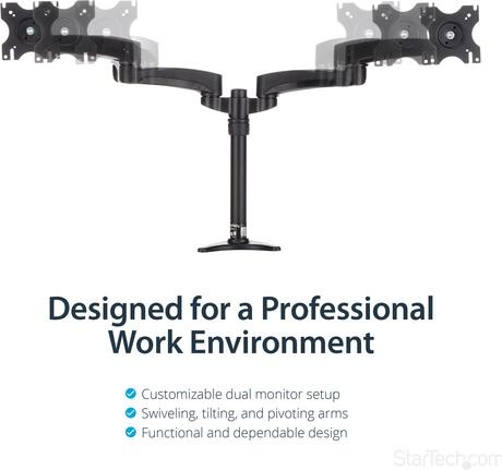 Produktbild StarTech Articulating Dual Monitor Arm (Tisch, 24")