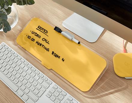 Productafbeelding Leitz Glassboard Desktop Memoboard Geel (38 x 15 cm)