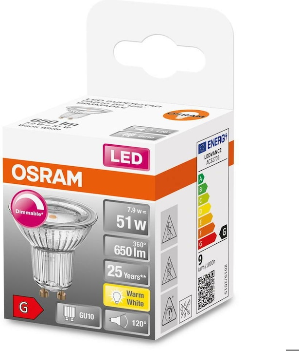 Produktbild Osram Led Superstar Par16 (GU10, 7.90 W, 650 lm, 1 x, G)