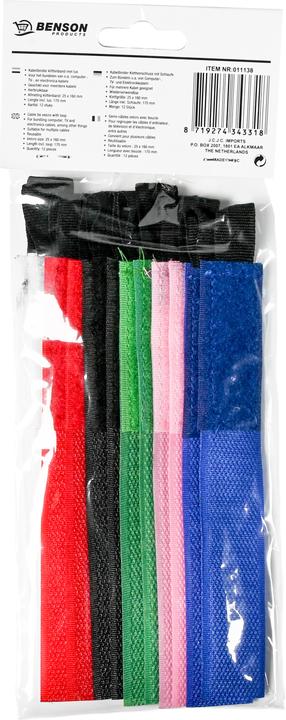 Actual product image Benson Cable binders set 12 pcs velcro (Velcro cable ties, 170 mm, 12 pcs.)