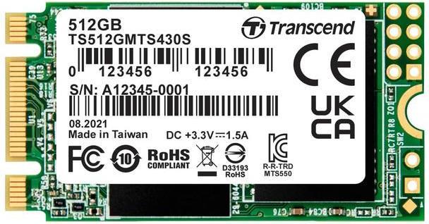 Actual product image Transcend 430S (512 GB, M.2 2242)