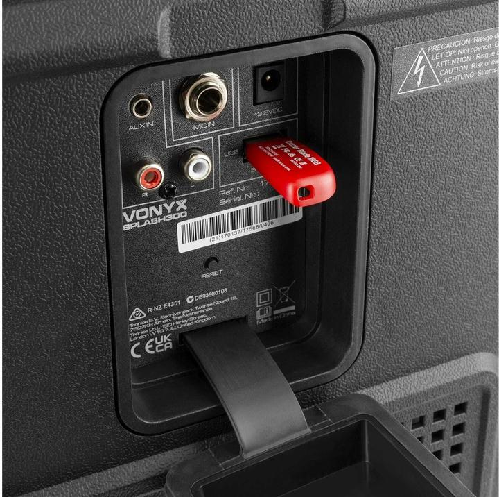 Immagine prodotto Vonyx SPLASH300 - Installazione impermeabile di geluidi mobili tutto incluso con Bluetooth 5.0 - 200 Watt (Attivo, 1x 200 W)