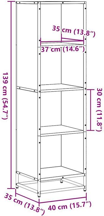 Image du produit vidaXL Bücherregal (40 x 35 x 139 cm)
