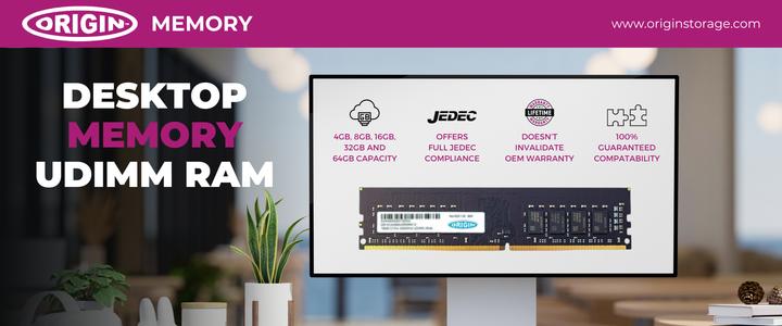 Actual product image Origin Storage 16GB DDR4 3200MHz UDIMM 2Rx8 Non-ECC 1.2V, 16 GB, 1 x 16 GB, DDR4, 3200 MHz, 288-pin (1 x 16GB, 3200 MHz, DDR4-RAM, DIMM)