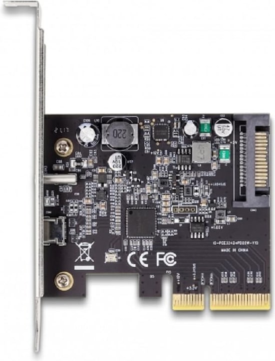 Image du produit Delock Carte PCI Express x4 vers 1 x SuperSpeed USB 20 Gbps (USB 3.2 Gen 2x2) USB Type-C™ + 1 x USB