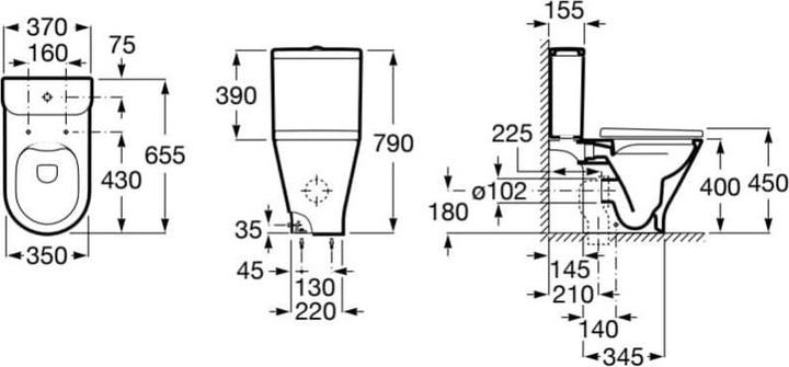 Produktbild ROCA Gap Rd Cistern Cc Bi Whte