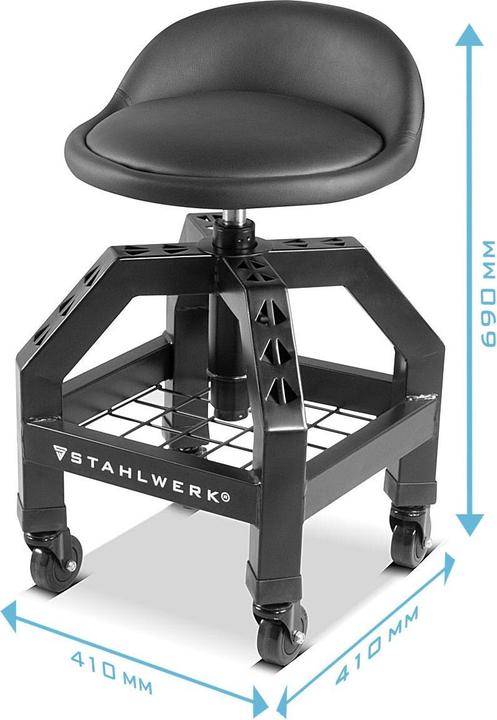 Produktbild Stahlwerk Höhenverstellbarer Werkstatthocker VWH-300 ST bis 136 kg belastbar (1 x)