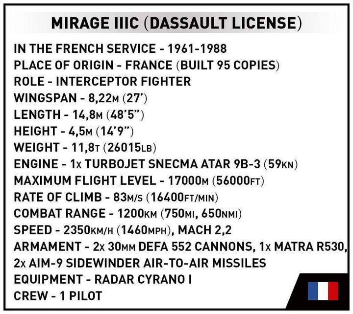 Image du produit Cobi Kit avion de combat Mirage IIIC
