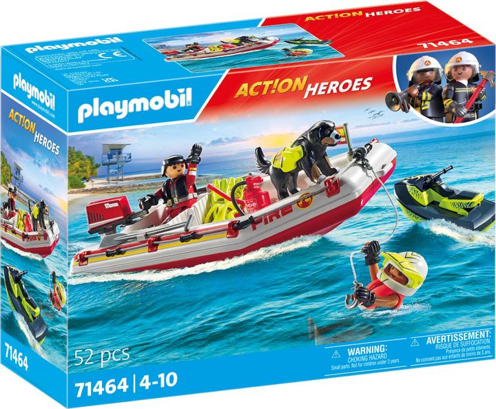 Produktbild Playmobil Feuerwehrboot mit Aqua Scooter (71464)