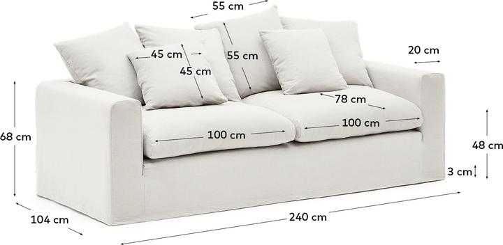 Actual product image Kave Home Nora (3-seater)