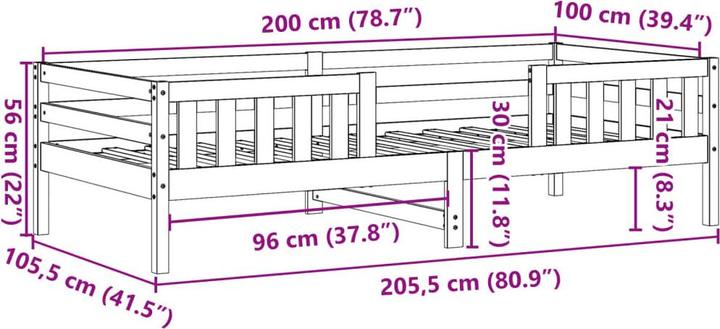 Image du produit vidaXL Bettgestell (100 x 200 cm)