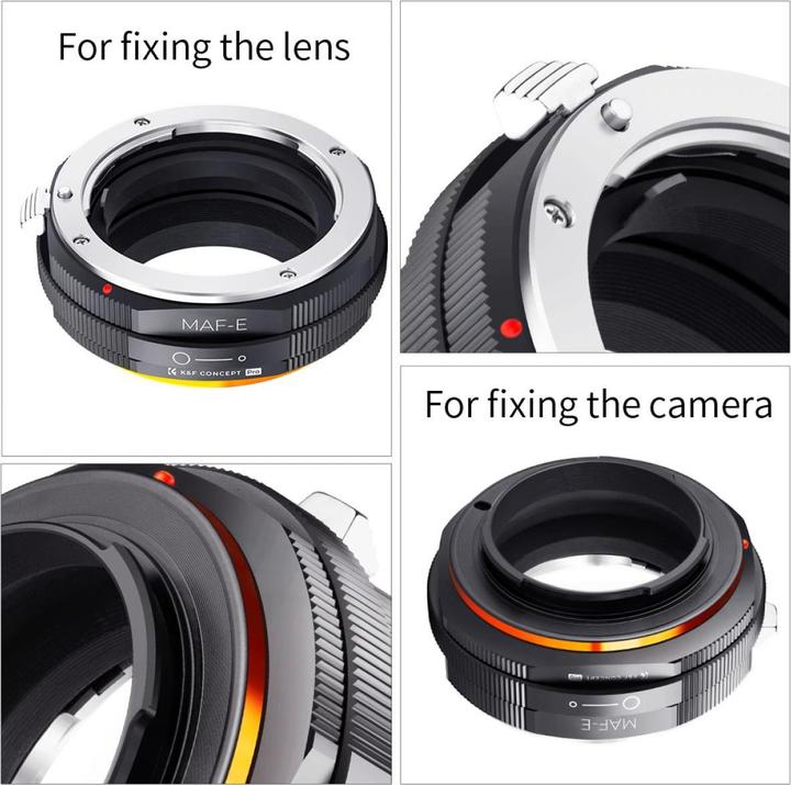 Actual product image K&F Concept M22105 High Precision Lens Adapter Mount, MAF-NEX