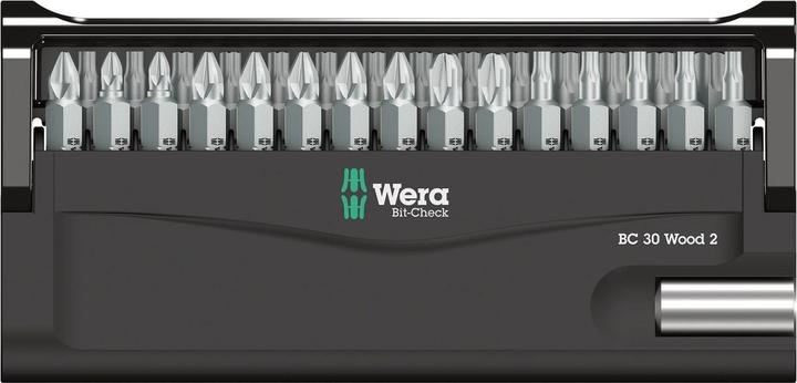 Produktbild Wera Bit-Check 30 Wood 2 (Kreuz Phillips PH M2, Kreuz Pozidriv PZ M1, Kreuz Pozidriv PZ M2, Kreuz Pozidriv PZ M3)