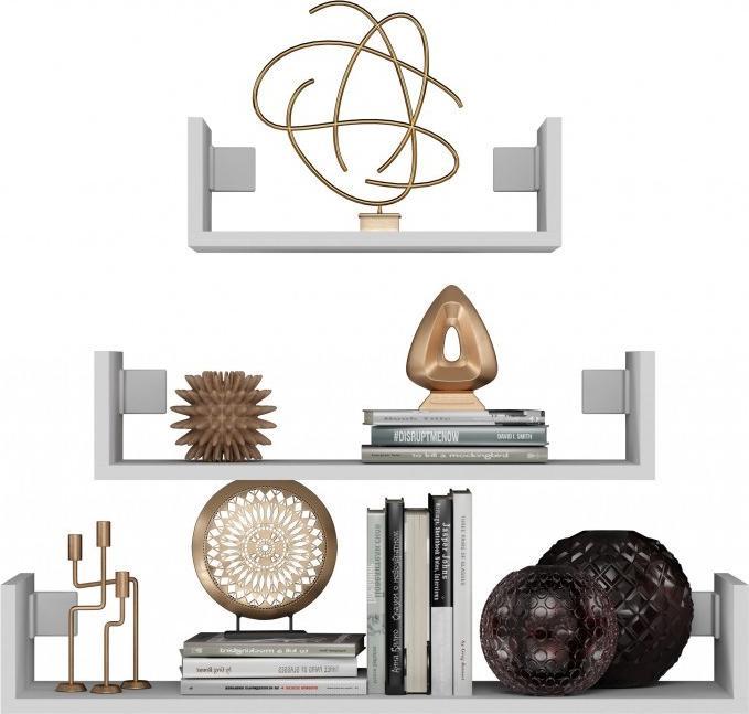 Image du produit Topeshop MOBI 3P BIEL Étagère Étagère flottante Distributeur mural Étagère à particules Blanc (40 x 20 x 14 cm)