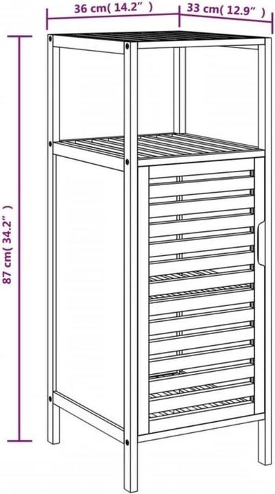 Actual product image vidaXL Badezimmerschrank (33 x 36 x 87 cm)