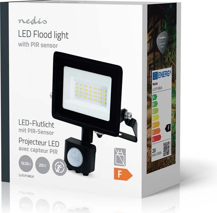 Actual product image Nedis LED-Flutlicht | 4000 K | Nennlichtstrom: 1620 lm | IP44 | 220 - 240 V AC 50/60 Hz | 20 W (1620 lm, IP44)
