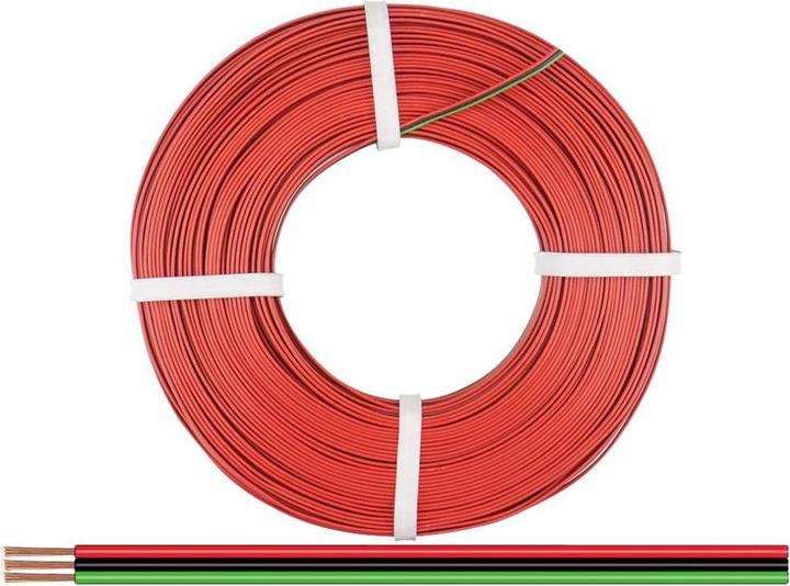 Actual product image Donau Electronics 325-014-25 Stranded wire 3 x 0.25 mm² Red, Black, Green 25 m (25 m)