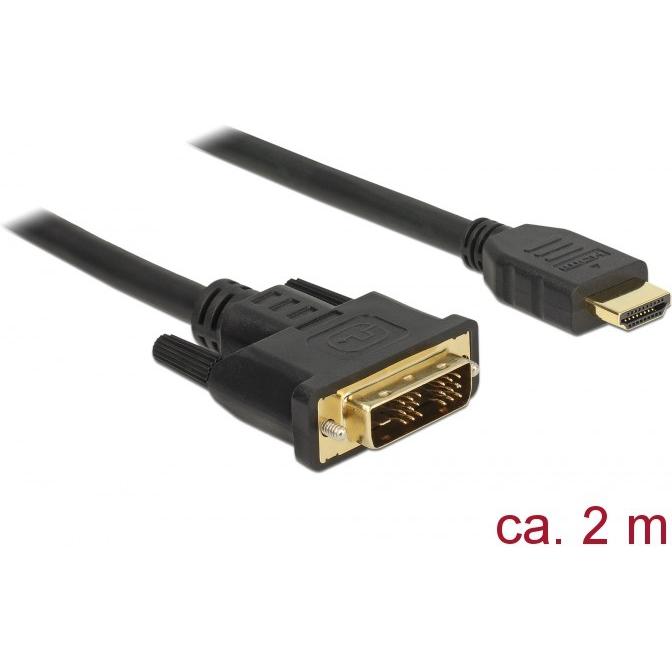Thumbnail - Delock DVI — HDMI (Typ A) (2 m, DVI, HDMI), Video Kabel