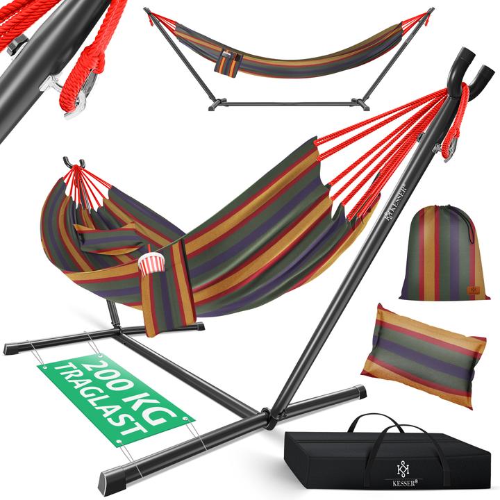 Kesser Hängematte LAKE mit Gestell Doppelhängematte für 2 Personen (200 kg)