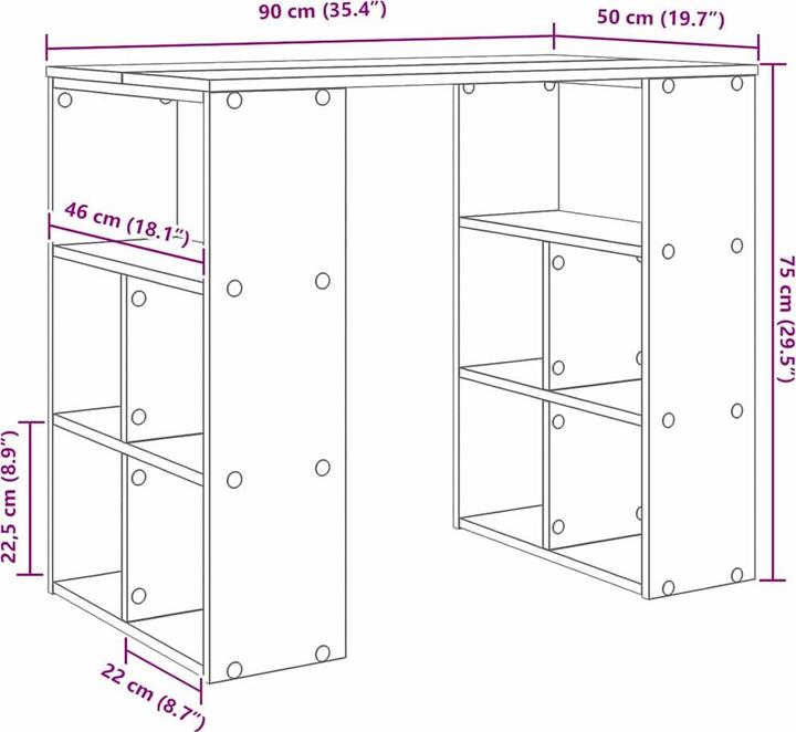 Image du produit vidaXL Moderner Schreibtisch (50 x 50 x 75 cm)