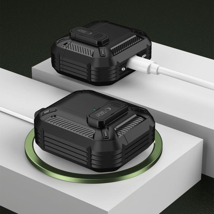 Produktbild Tech-Protect Carbonox Case for AirPods 4 - Black (Kopfhörer Hülle)