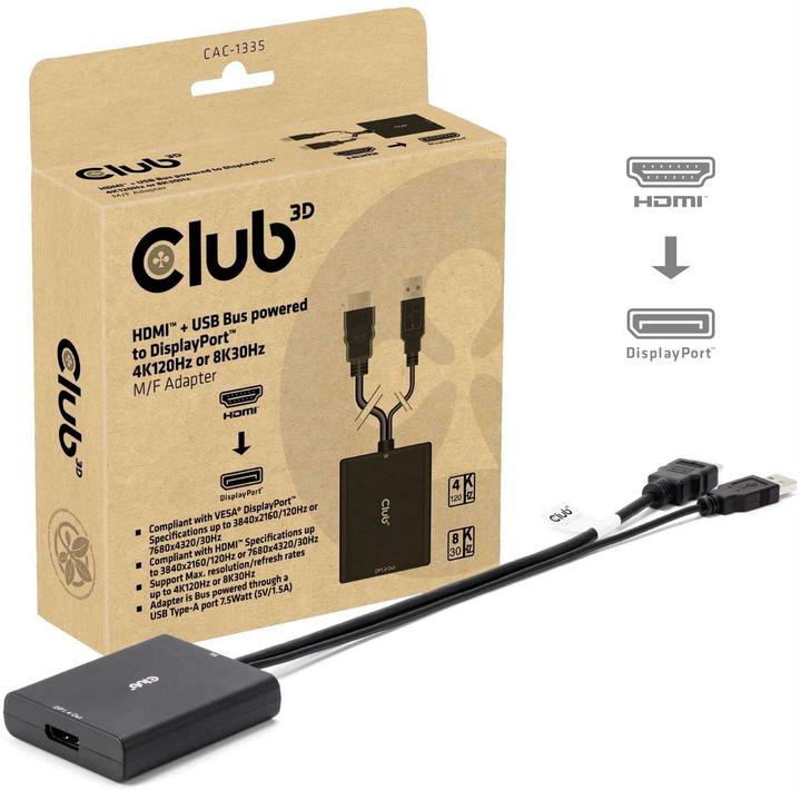 Productafbeelding Club 3D HDMI + Micro USB zu (DP, 6 cm)