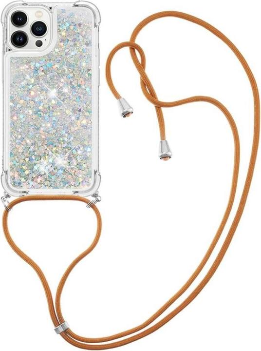 Produktbild Cover-Discount iPhone 15 Pro Max - Glitzer Hülle mit Umhängeband weiss (Apple iPhone 15 Pro Max)