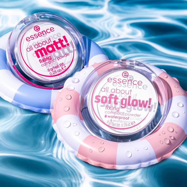 Actual product image essence all about soft glow! fixing compact powder waterproof
