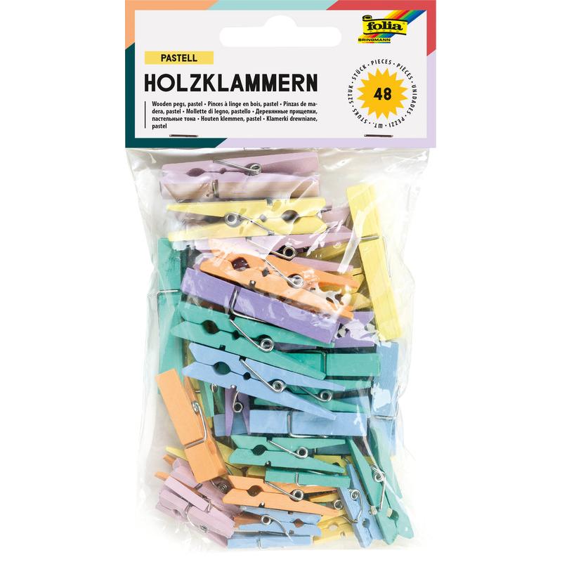 Folia Holzklammern Pastell