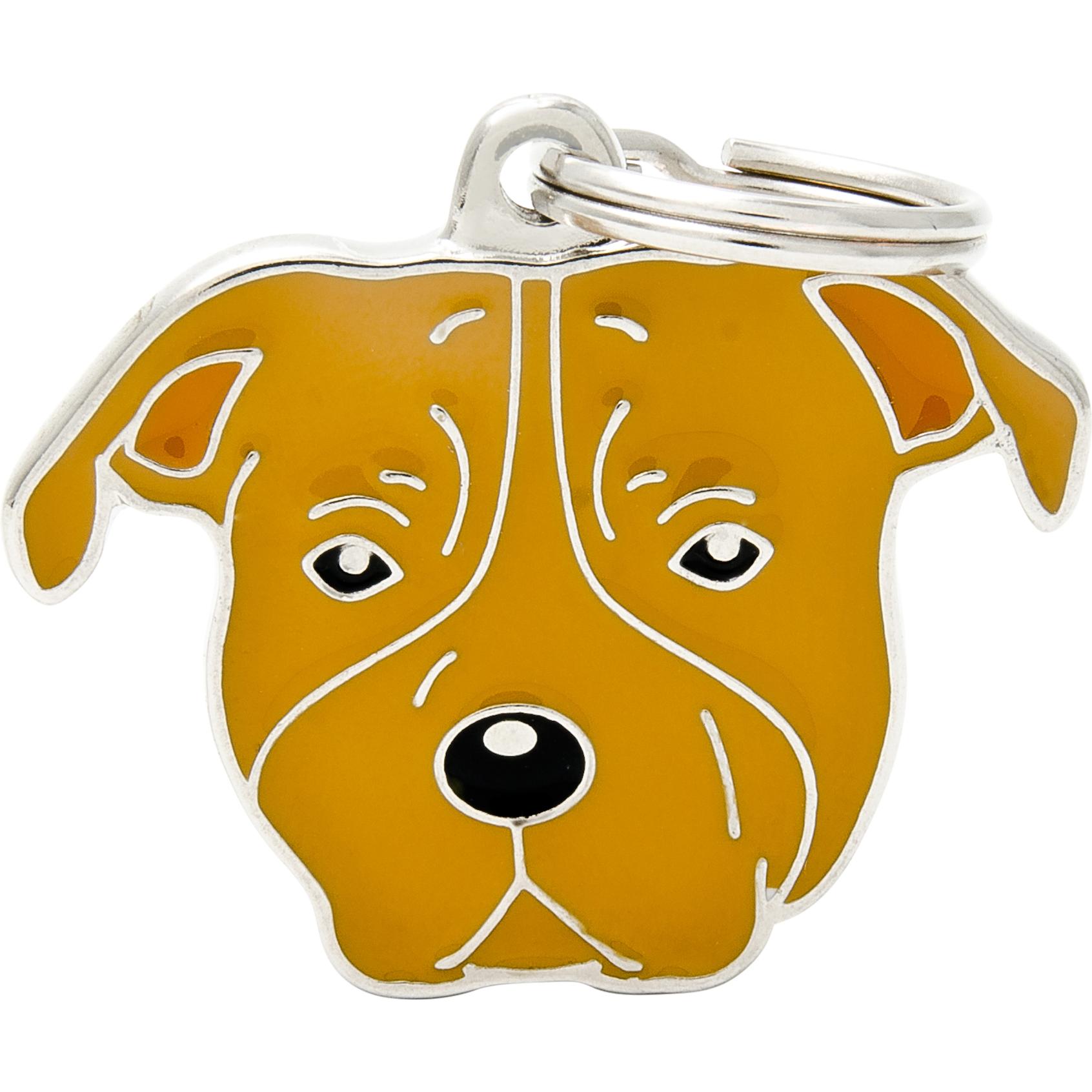 Myfamily Amici di MyFa tegn, Staffordshire Bull Terrier, rød (Cane), Collare + Guinzaglio