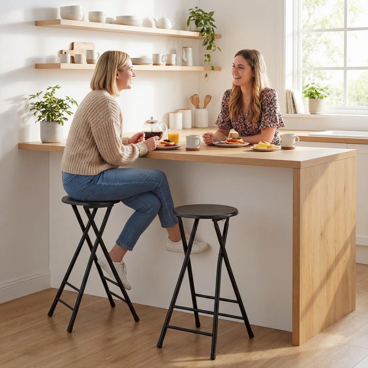 Produktbild Homcom Barhocker MDF, Stahl Schwarz