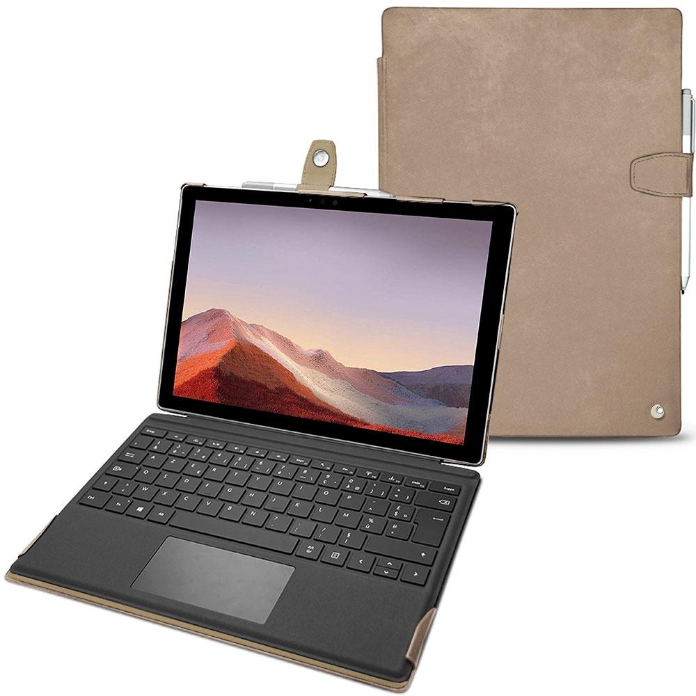 Noreve Lederschutzhülle (Microsoft Surface Pro 7), Tablet Hülle, Beige