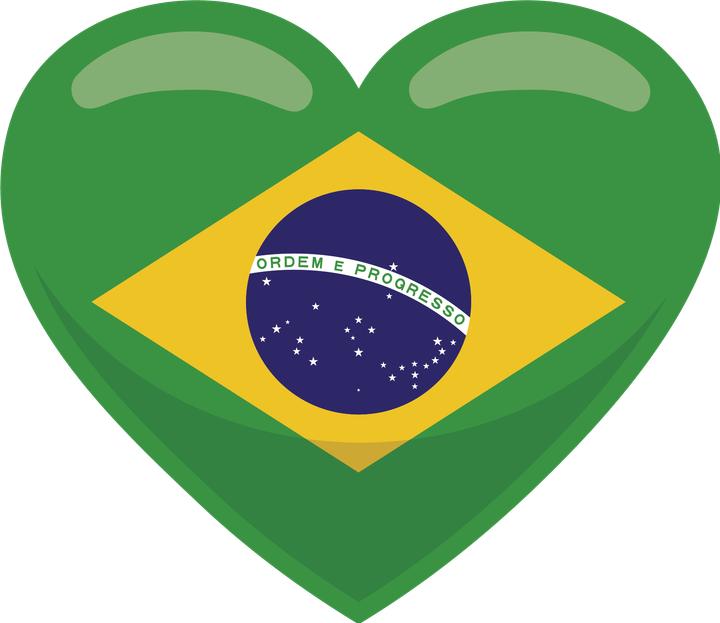 Bügelbilder Bügelbild Herz Brasilien Flagge (1 x)
