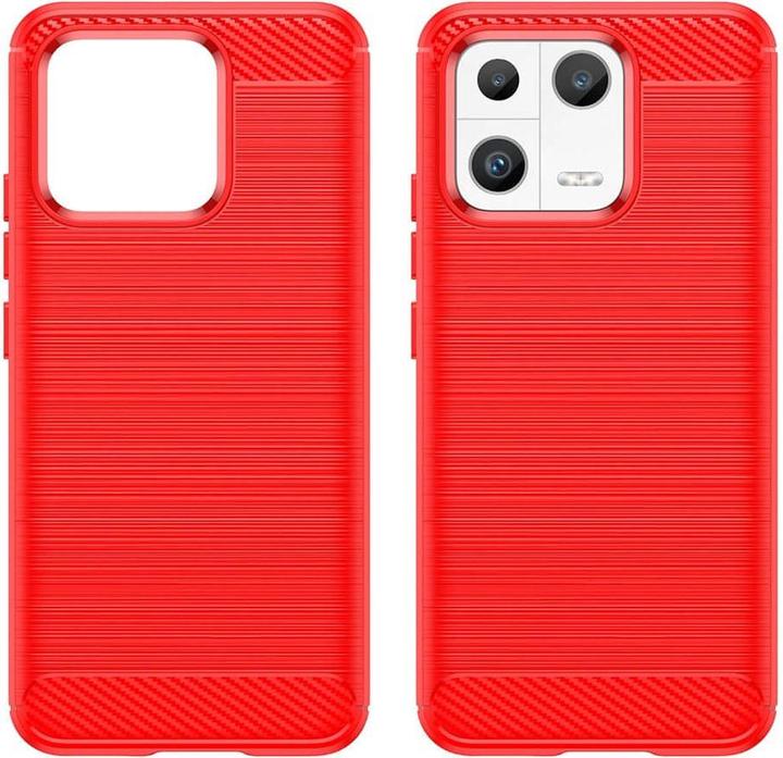 Actual product image Cover-Discount Xiaomi 13 - Metal Carbon Look Cover red (Xiaomi 13)