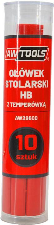 Actual product image Awtools Aw Ołówek Stolarski Hb Czerwony Do Drewna 10 Sztuk (HB, 10x)