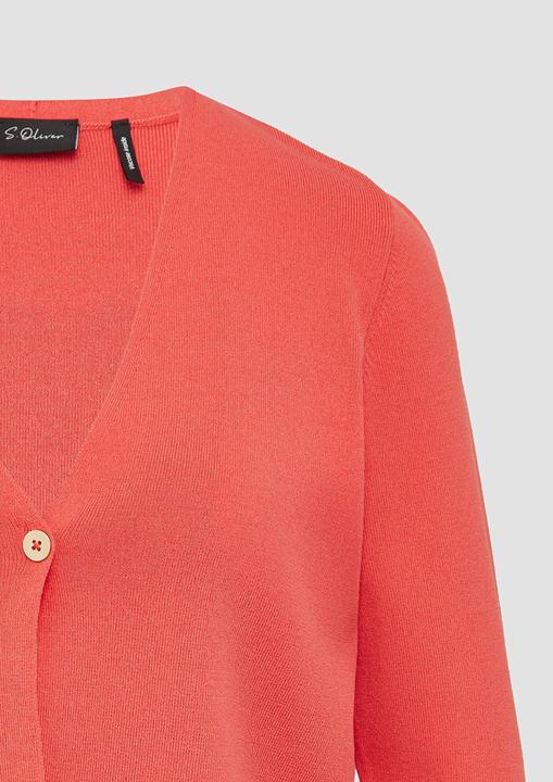 Immagine prodotto S.Oliver Strickjacke Kurzer Feinstrick-Cardigan aus Viskosemix mit Knopf (42)