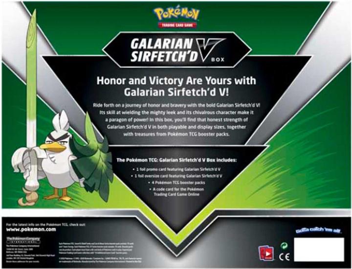 Produktbild Pokémon Galarian Sirfetch'd V-Box (Englisch, Booster Pack)
