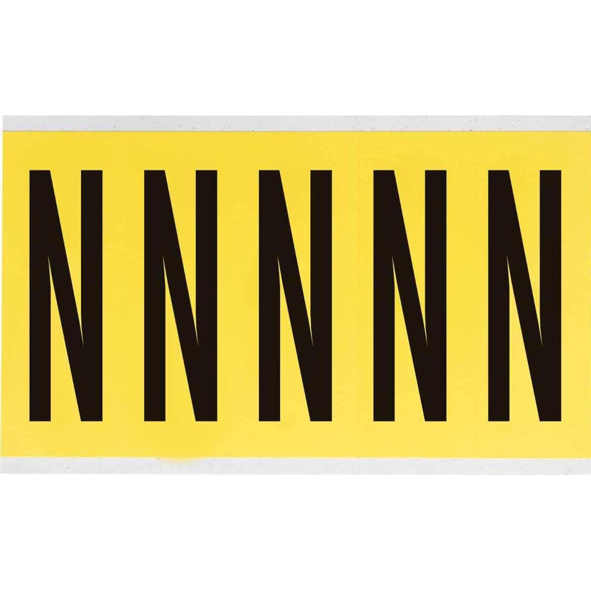 Brady, Etiketten, 3460-N, B-499, Nylongewebe, Buchstabe N, Schwarz auf Gelb, 44 x 127mm, Schrifthöhe 98mm(25 K