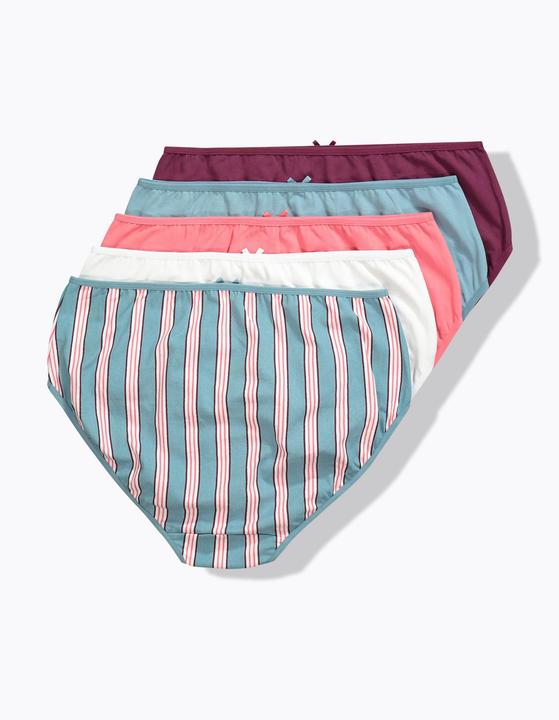 Produktbild Ulla Popken Midislips, 5er-Pack, Streifen/einfarbig (58)