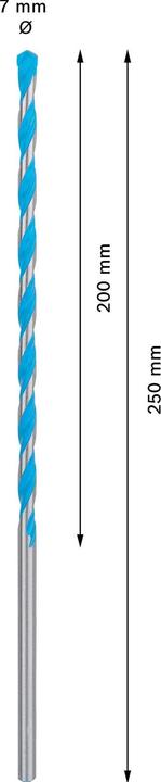 Actual product image Bosch Professional Zubehör Expert CYL-9 MultiConstruction drill, 6.5 x 200 x250 mm, d 6.5 mm (7 millimetres)