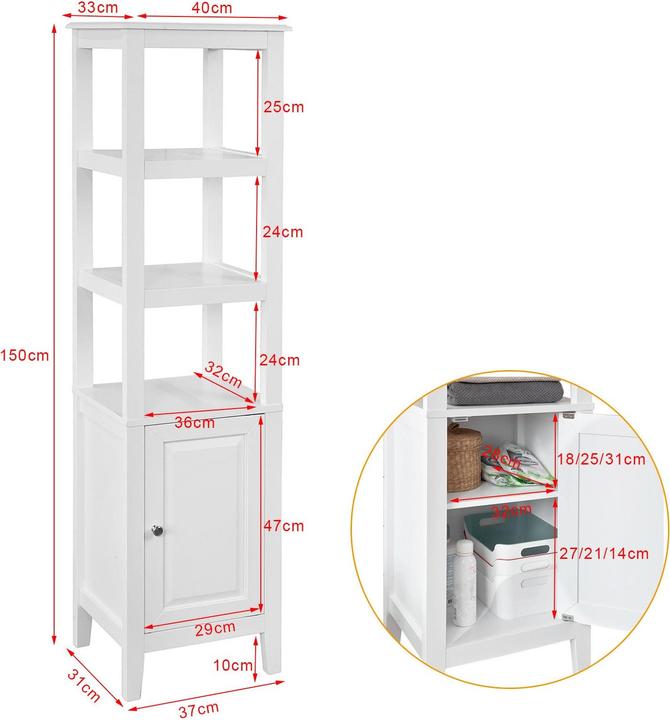 Actual product image SoBuy Bathroom tall unit