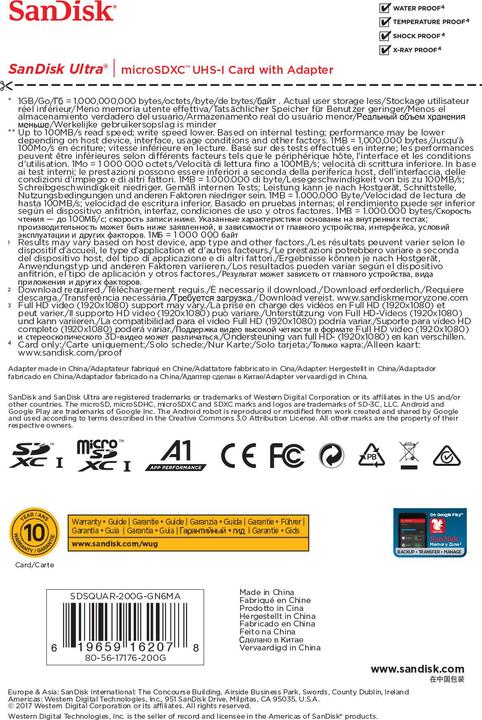 Produktbild SanDisk Ultra microSD A1 (200 GB, microSDXC, U1, UHS-I)