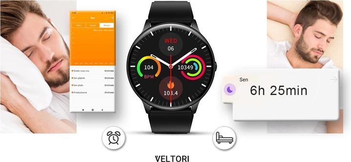Actual product image Giewont Veltori VT160-1 Smartwatch, schwarzes Silikonarmband