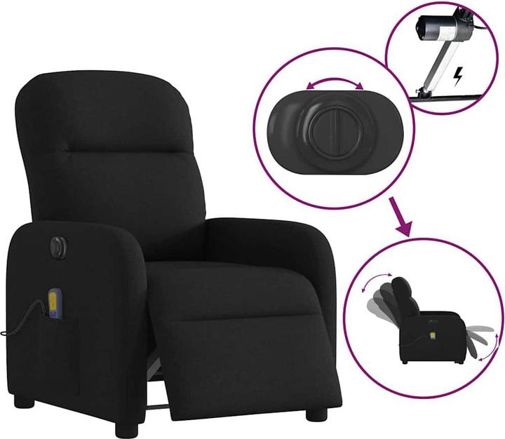 Immagine prodotto vidaXL Sedia da massaggio elettrica in tessuto nero