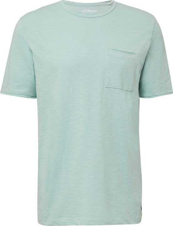 Image du produit S.Oliver T-Shirt Flammgarn-T-Shirt mit Brusttasche und offenen Kanten (XL)